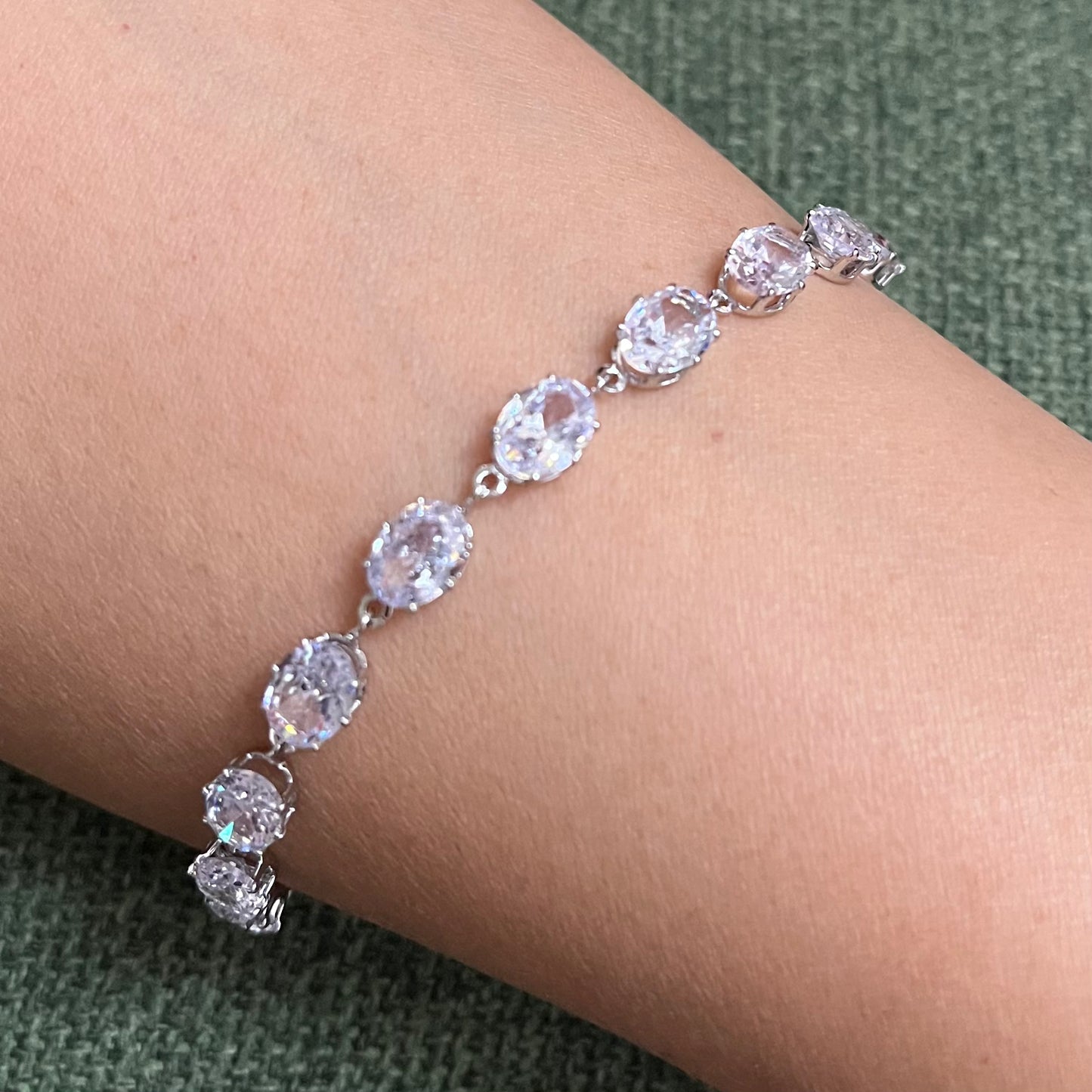 Crystal White Tennis Chain Bracelet