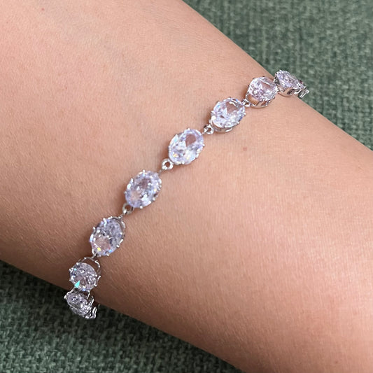 Crystal White Tennis Chain Bracelet