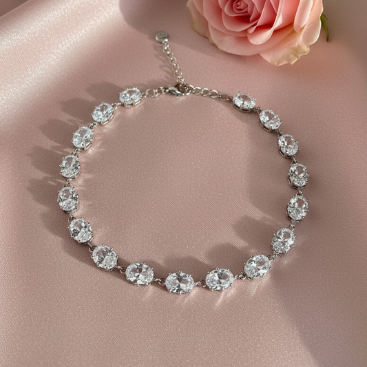 Crystal White Tennis Chain Bracelet