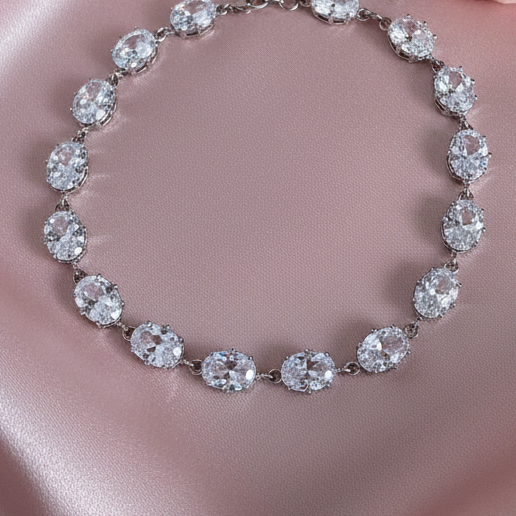 Crystal White Tennis Chain Bracelet