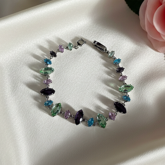 Multicolor Stone Chain Bracelet