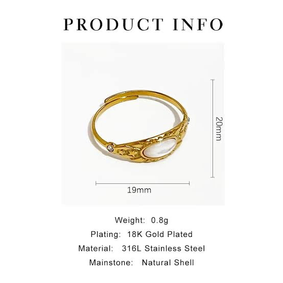 18K Gold Natural Shell Ring
