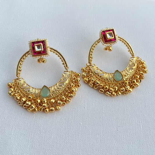 Gold Polish Chandbali Earrings