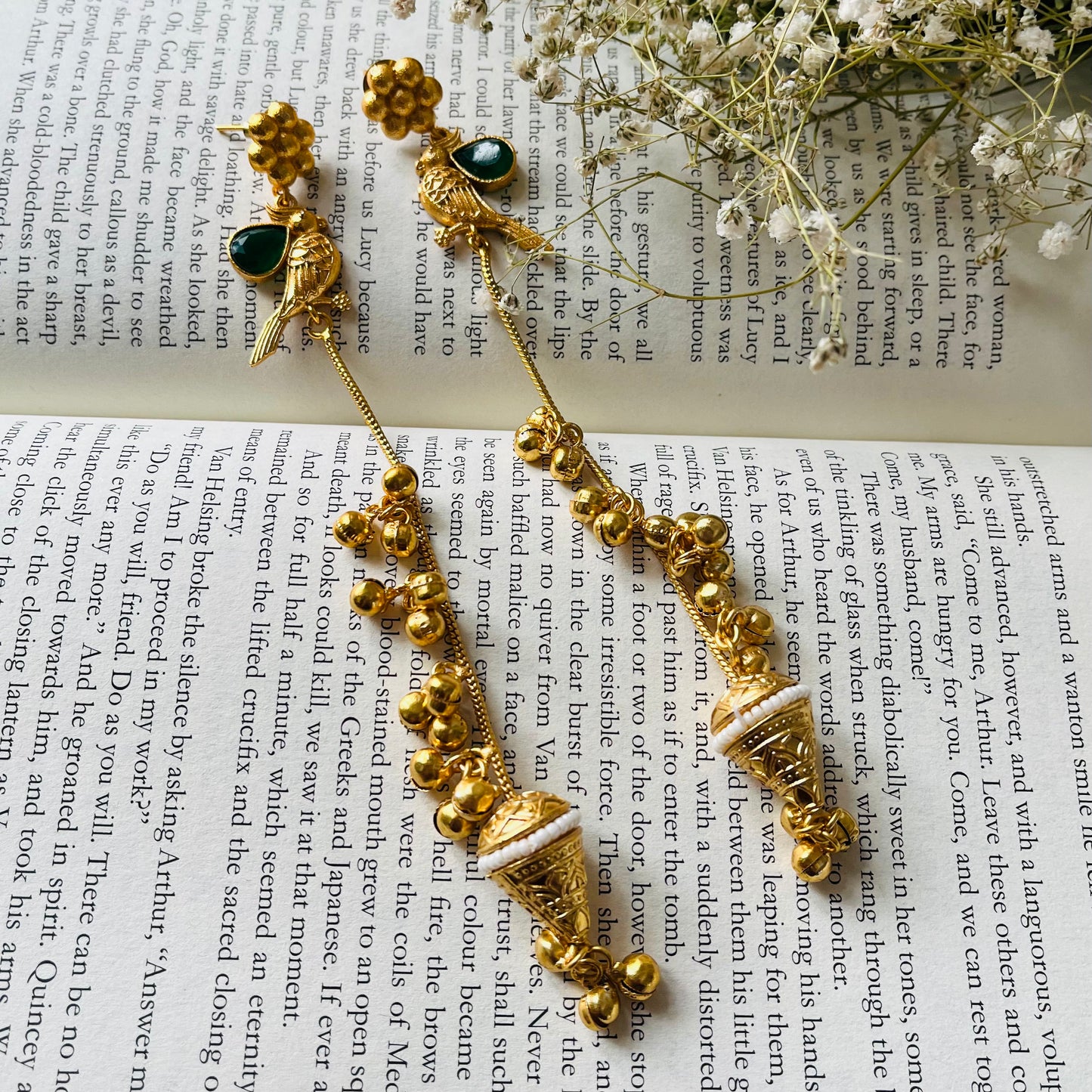 Bird Ghungroo Kashmiri Earrings