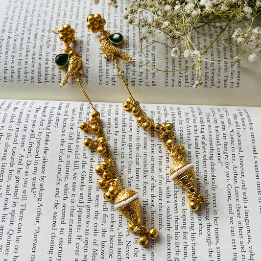Bird Ghungroo Kashmiri Earrings