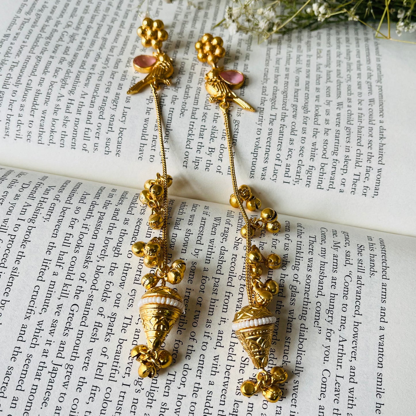 Bird Ghungroo Kashmiri Earrings