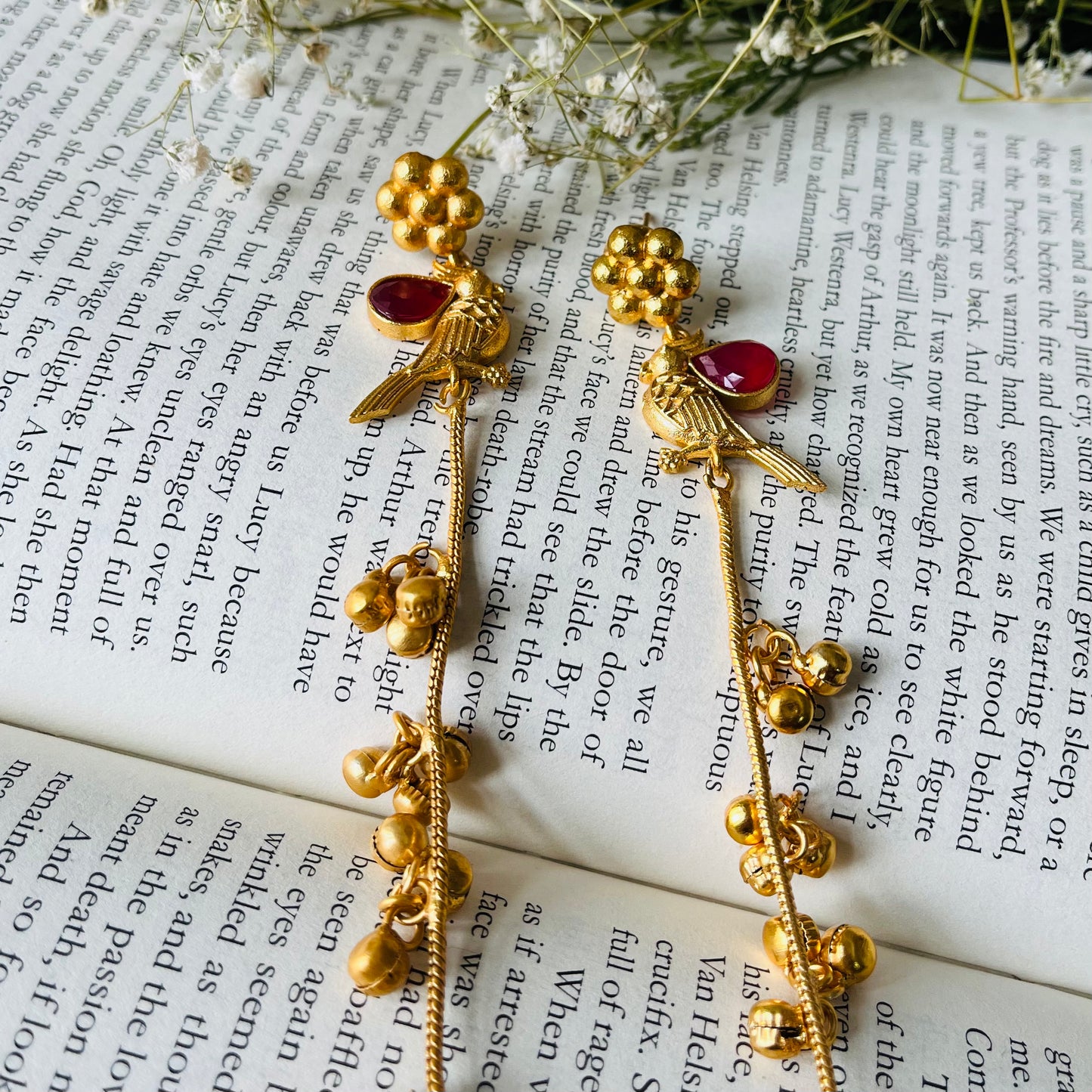 Bird Ghungroo Kashmiri Earrings