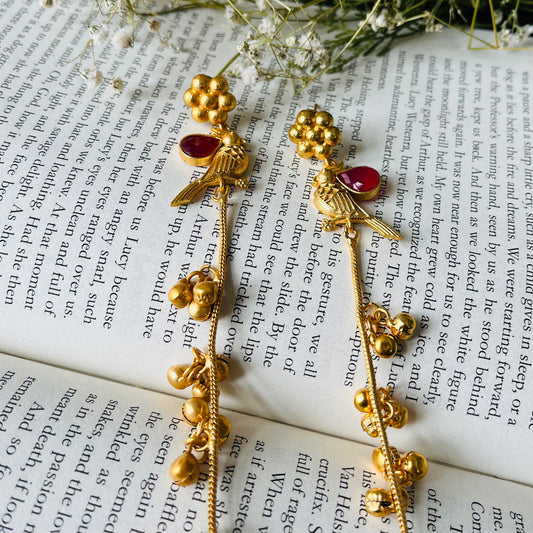 Bird Ghungroo Kashmiri Earrings