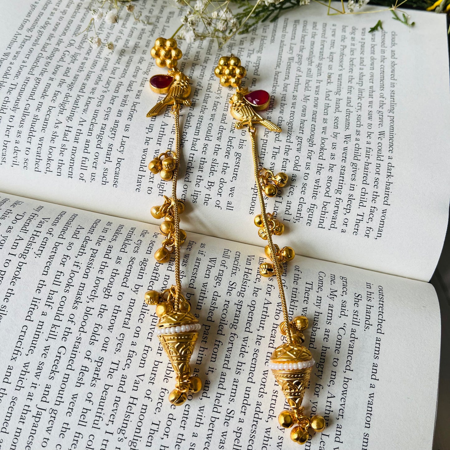 Bird Ghungroo Kashmiri Earrings