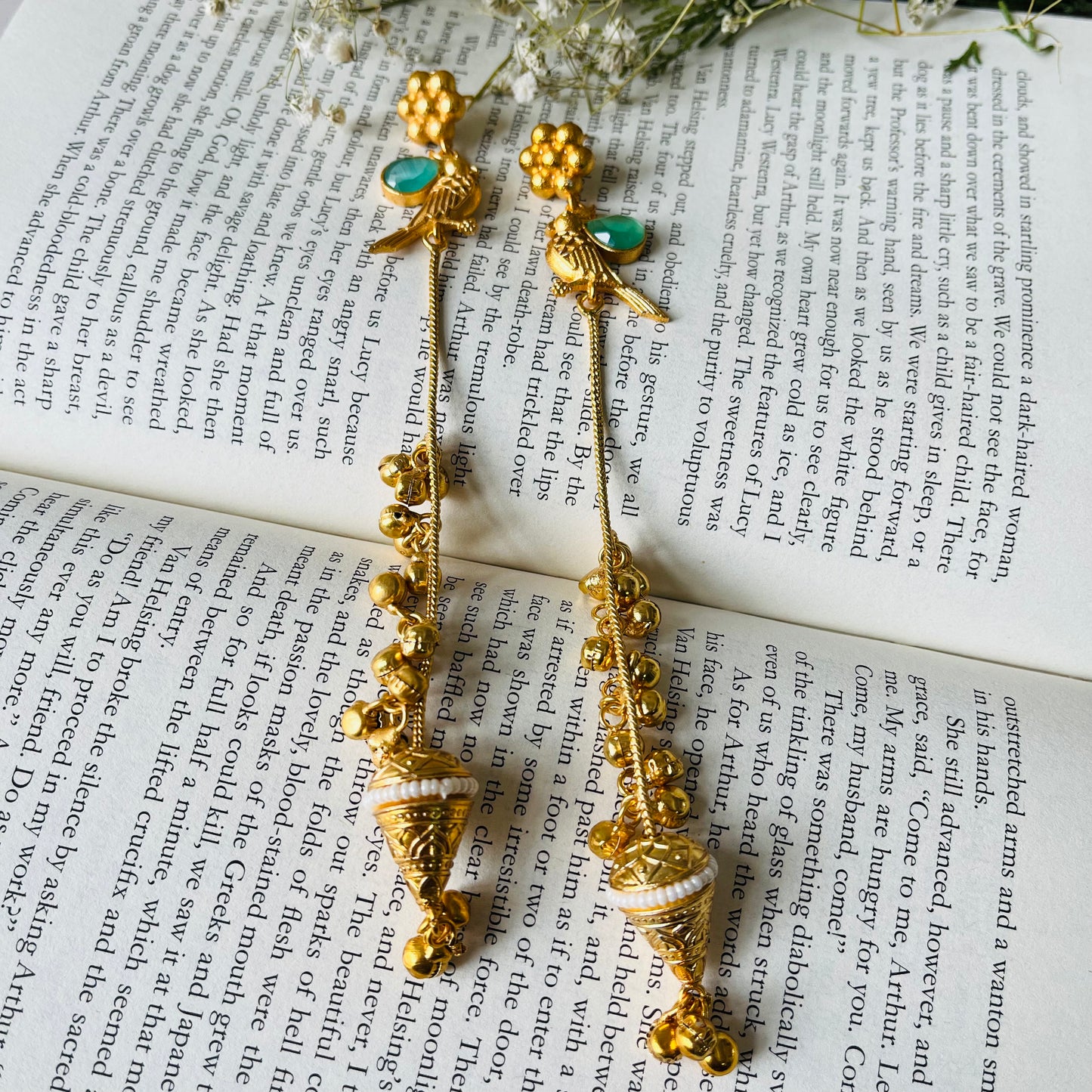 Bird Ghungroo Kashmiri Earrings