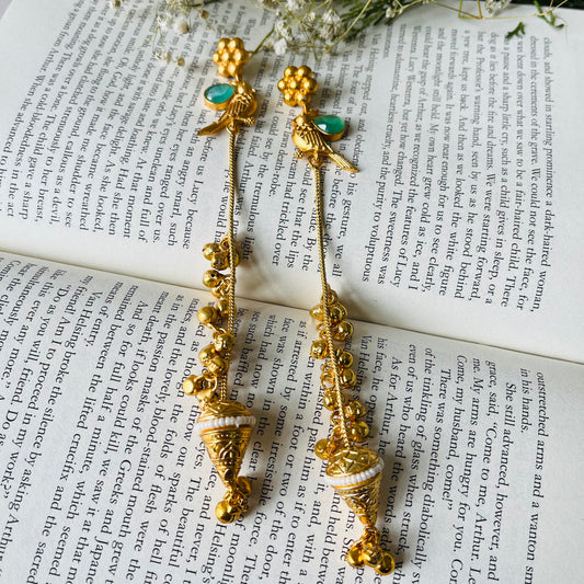 Bird Ghungroo Kashmiri Earrings