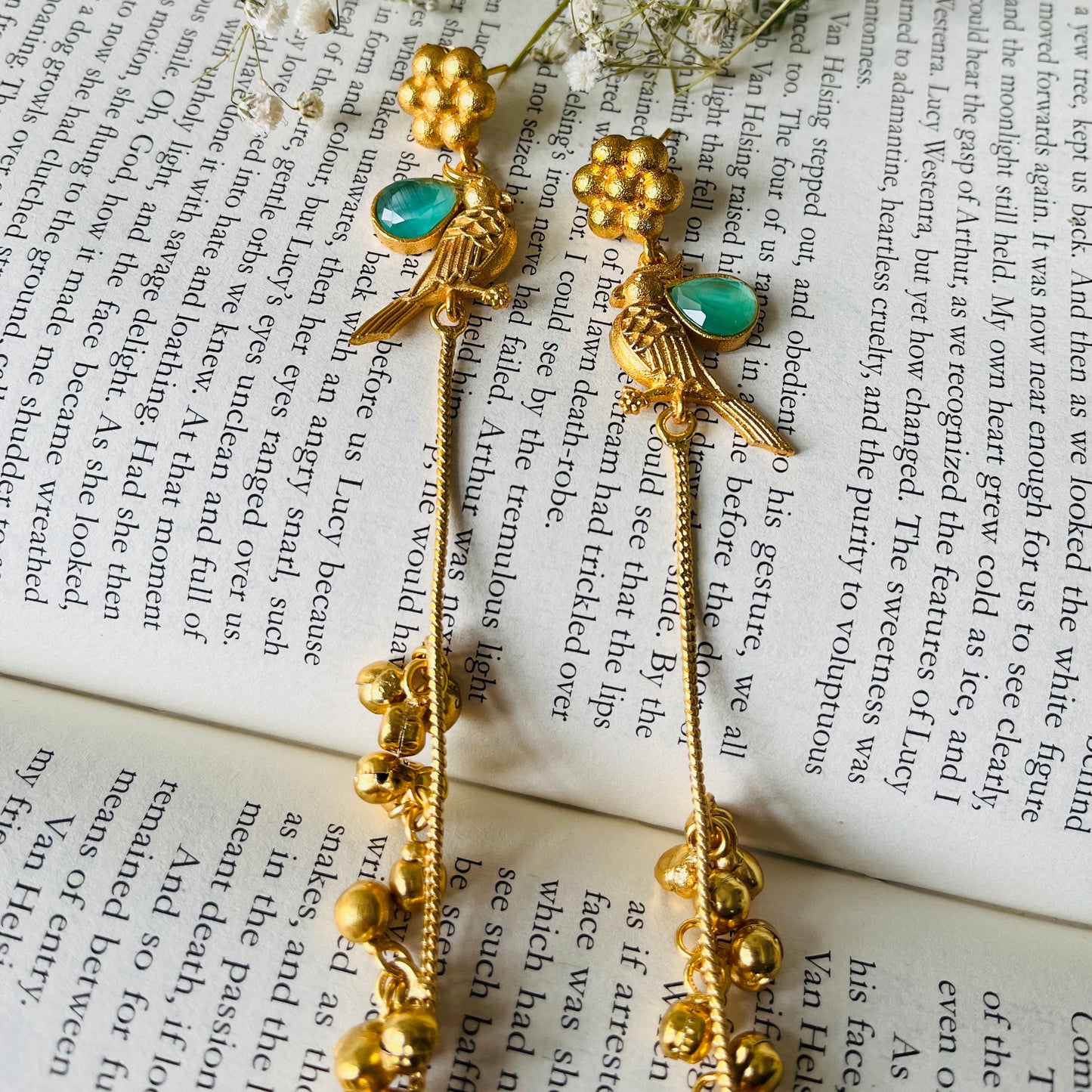Bird Ghungroo Kashmiri Earrings