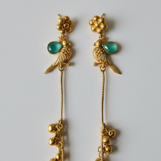 Bird Ghungroo Kashmiri Earrings