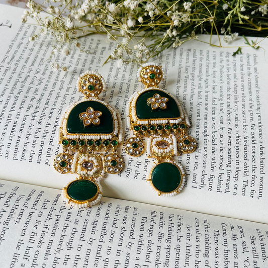 Green Stone Dangler Earrings