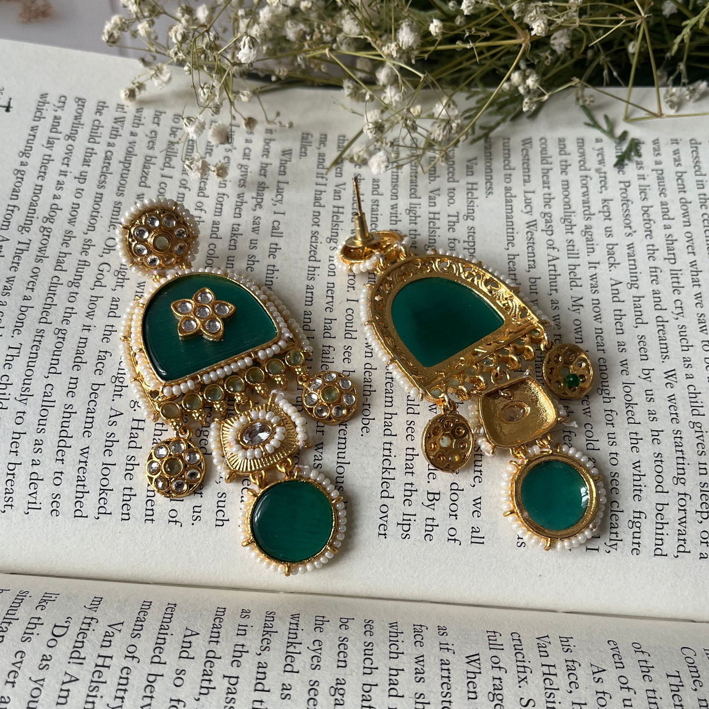 Mint Stone Dangler Earrings