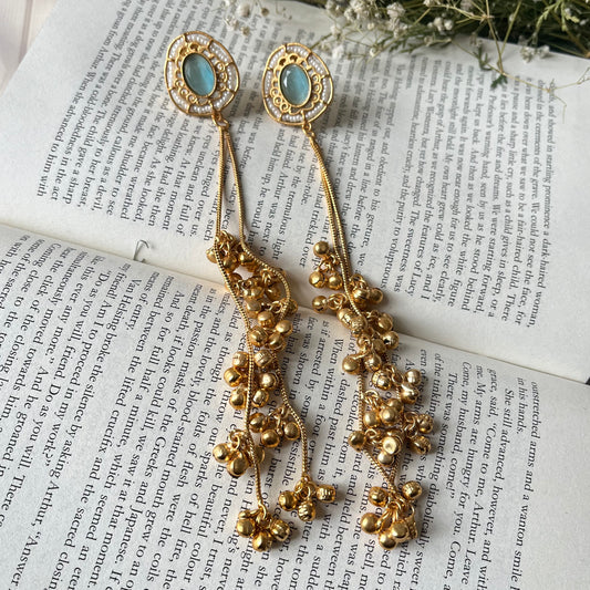Stone Ghungroo Kashmiri Earrings