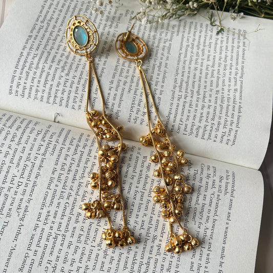 Stone Ghungroo Kashmiri Earrings