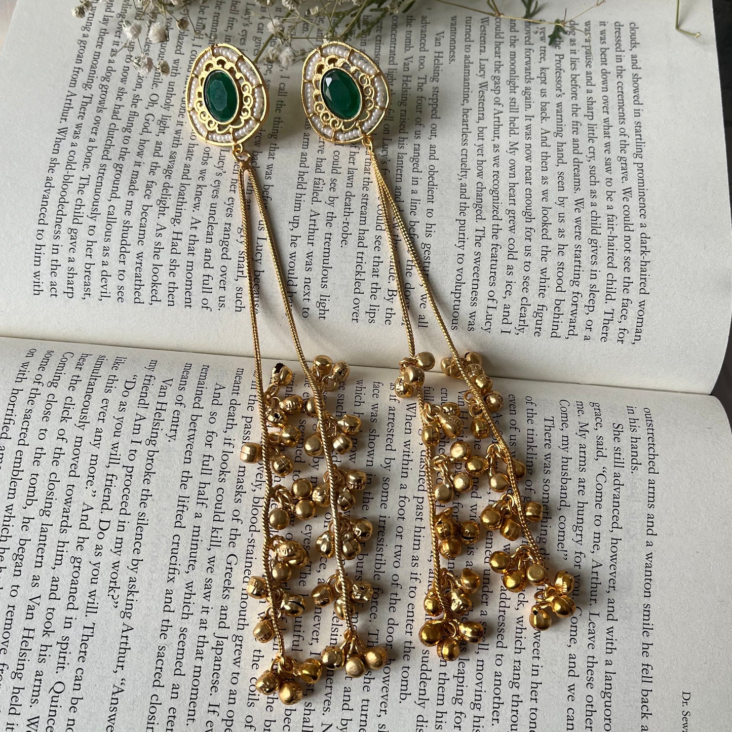 Stone Ghungroo Kashmiri Earrings