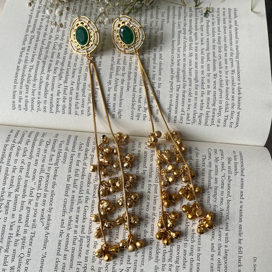 Stone Ghungroo Kashmiri Earrings