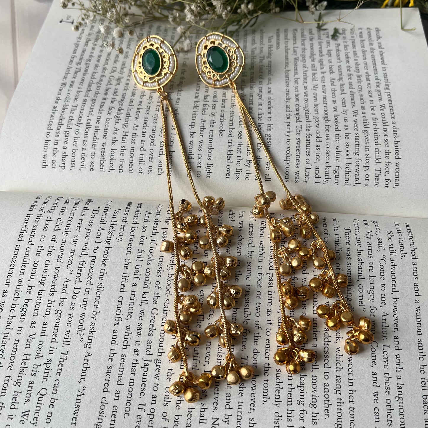 Stone Ghungroo Kashmiri Earrings
