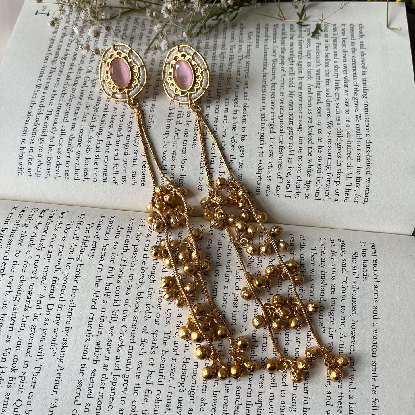 Stone Ghungroo Kashmiri Earrings