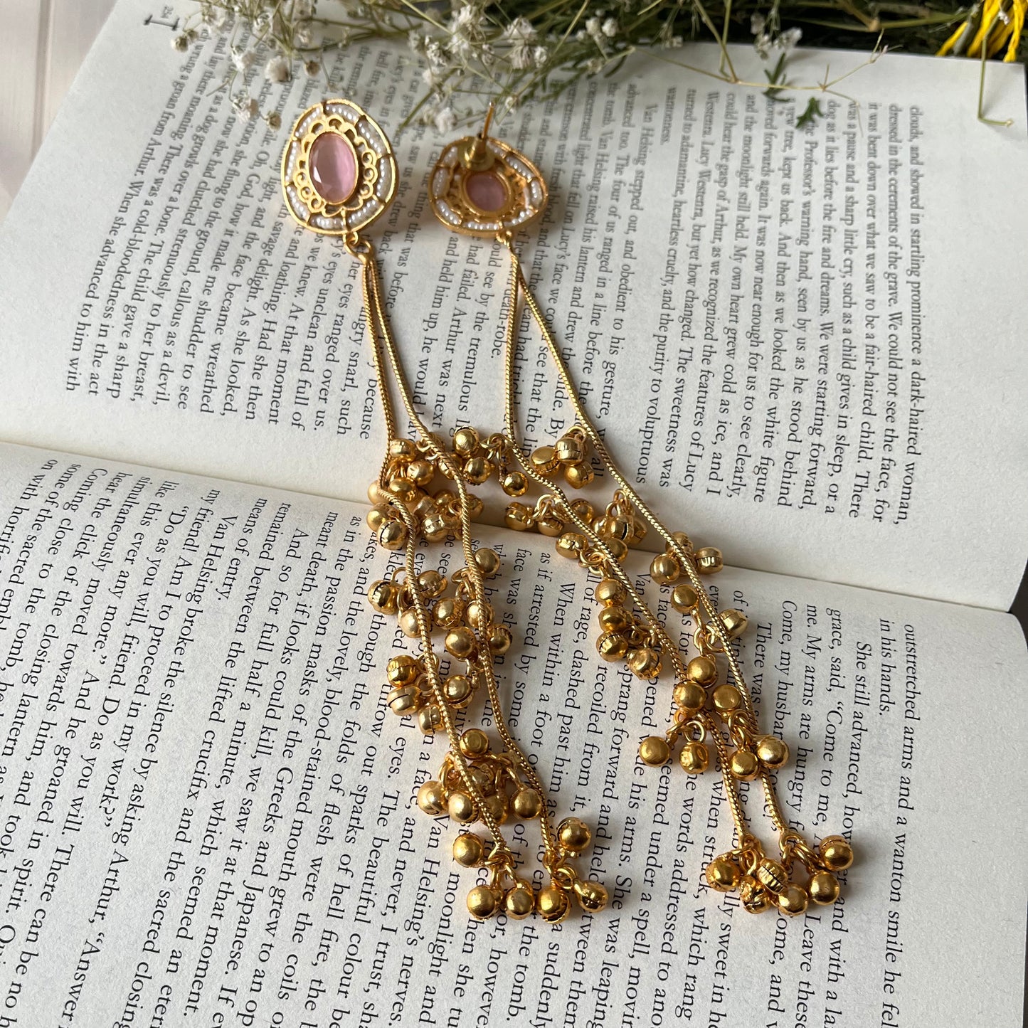 Stone Ghungroo Kashmiri Earrings