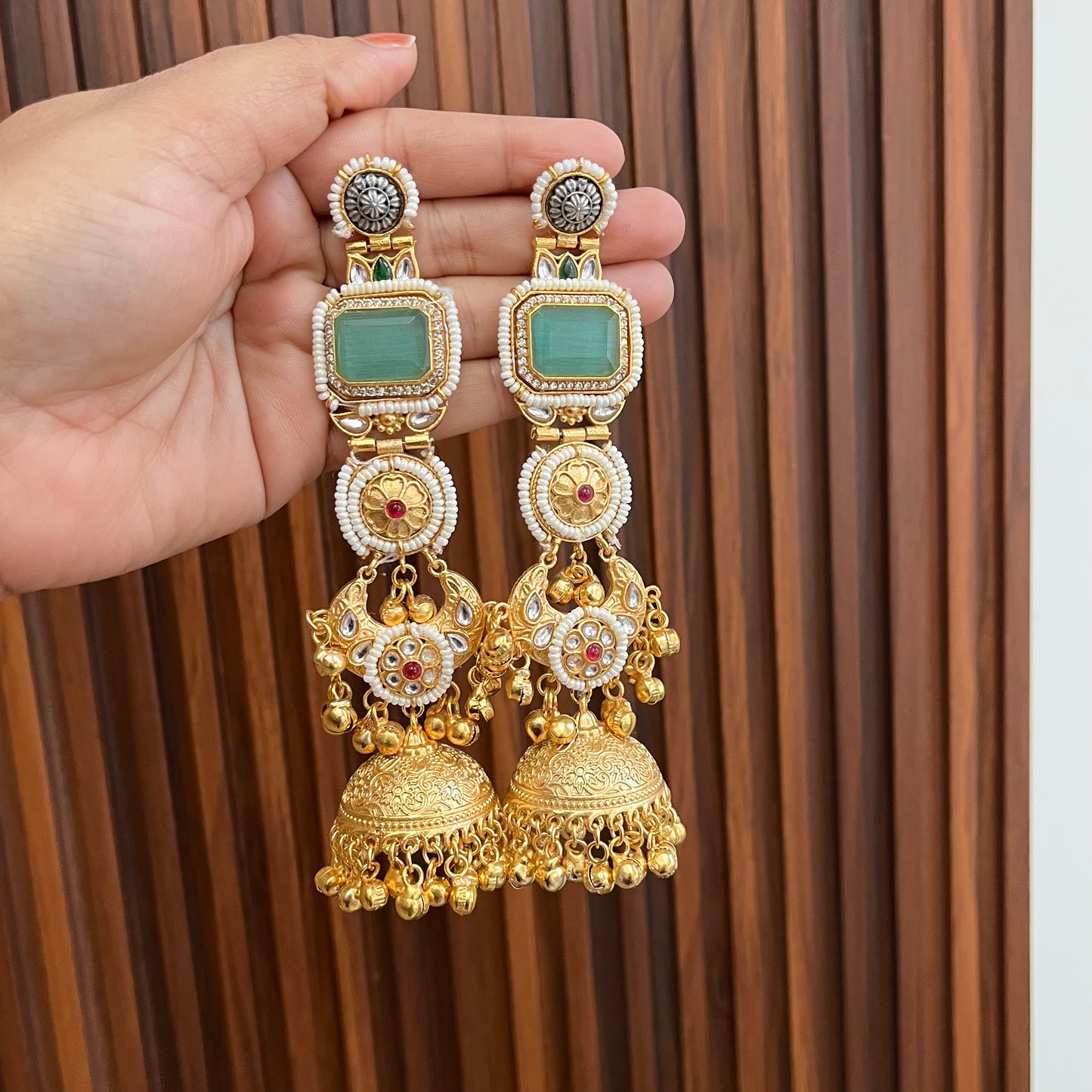 Statement Ghungroo Kashmiri Jhumka Earrings