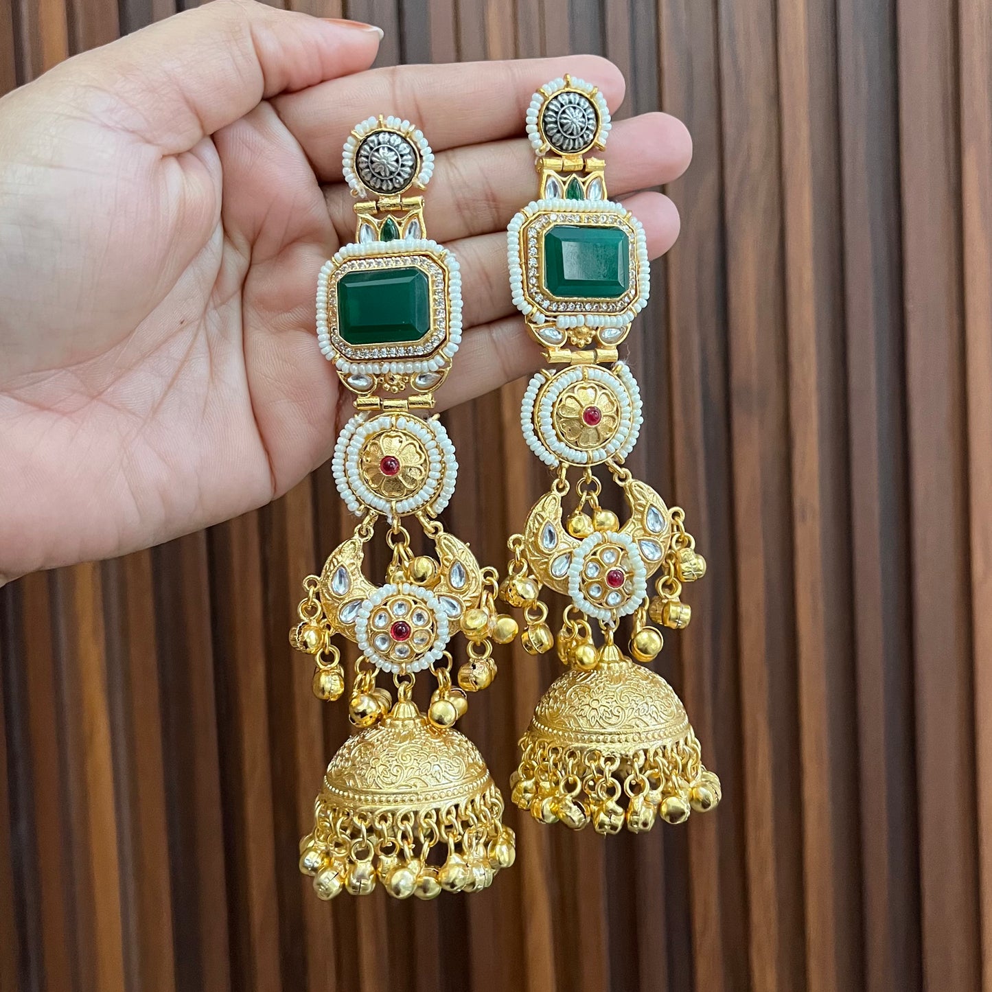 Statement Ghungroo Kashmiri Jhumka Earrings