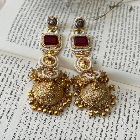 Statement Ghungroo Kashmiri Jhumka Earrings