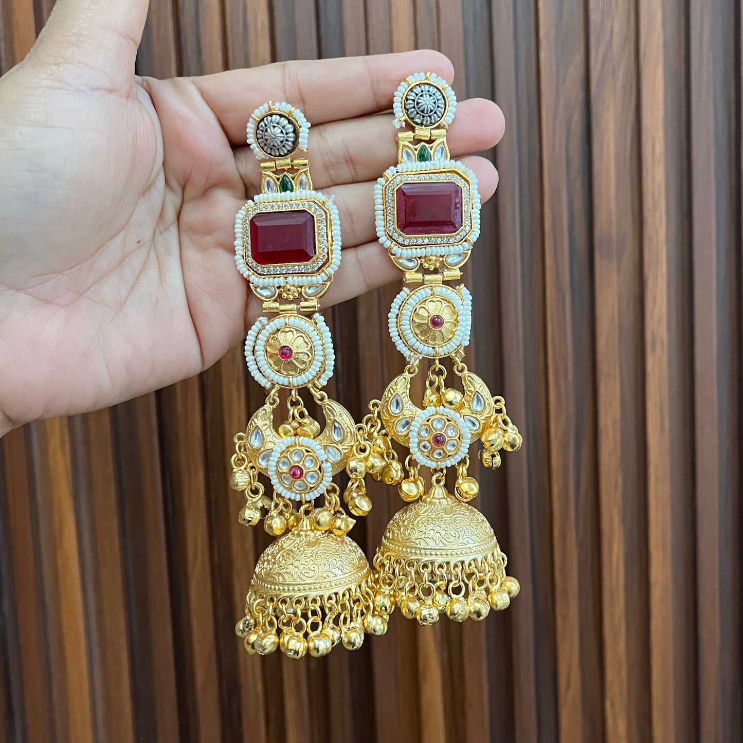 Statement Ghungroo Kashmiri Jhumka Earrings