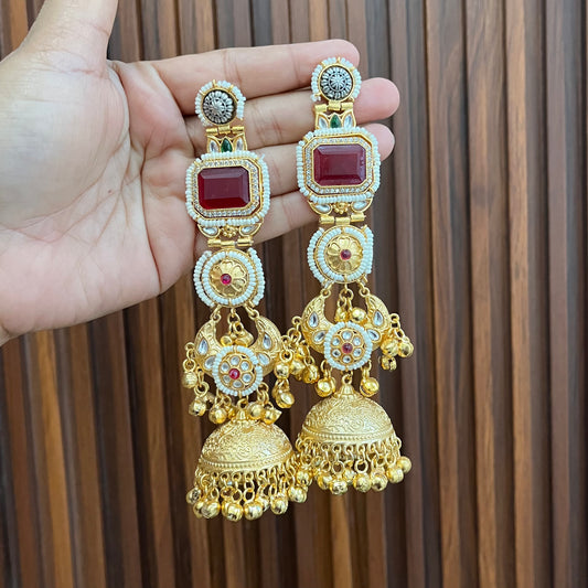 Statement Ghungroo Kashmiri Jhumka Earrings