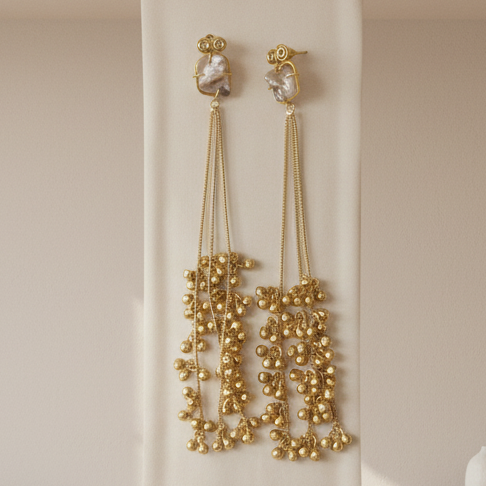 MOP Ghungroo Kashmiri Earrings
