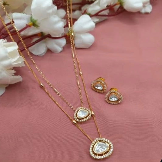 Moissanite Double Layered Necklace Set