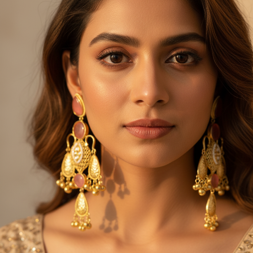 Stone Thappa Kashimiri Earrings
