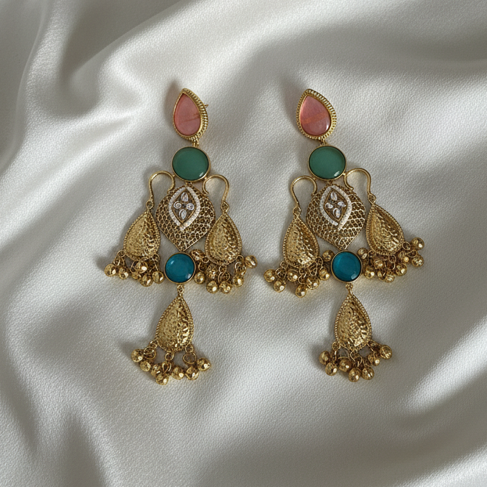 Stone Thappa Kashimiri Earrings