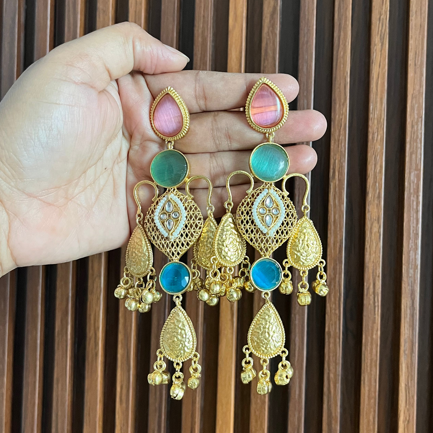 Stone Thappa Kashimiri Earrings