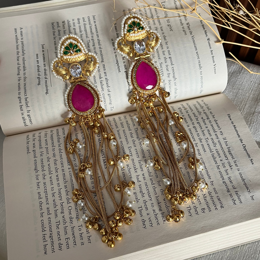 Stone Ghungroo Kashimiri Earrings