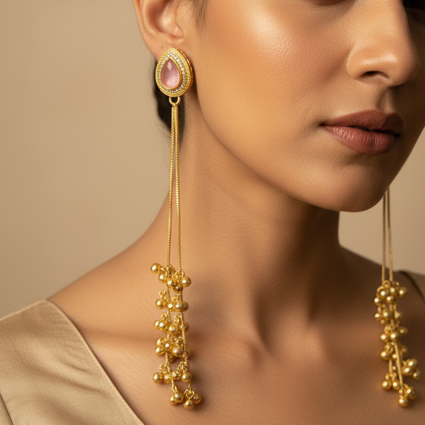 Stone Sleek Kashimiri Earrings