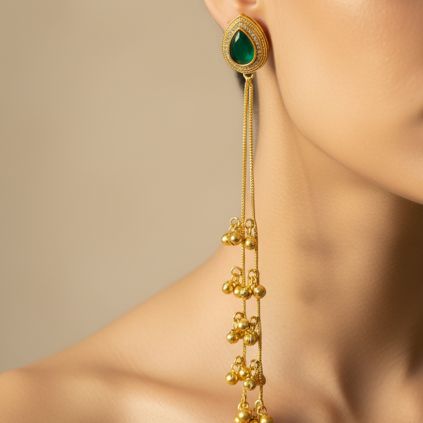 Stone Sleek Kashimiri Earrings