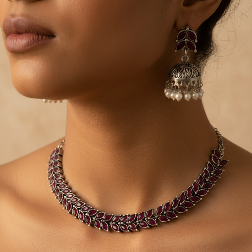 Leaf Shape Necklace Set