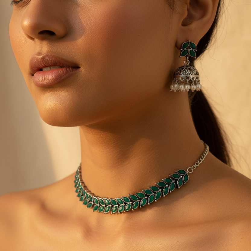 Leaf Shape Necklace Set