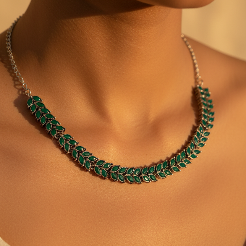Leaf Shape Necklace Set
