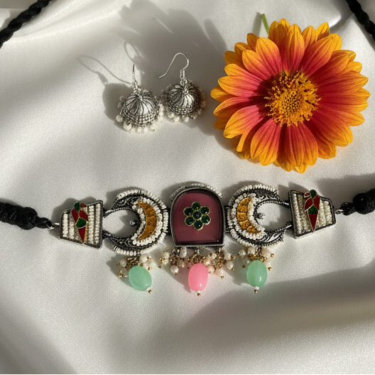 Monalisa Stone Moon Necklace Set