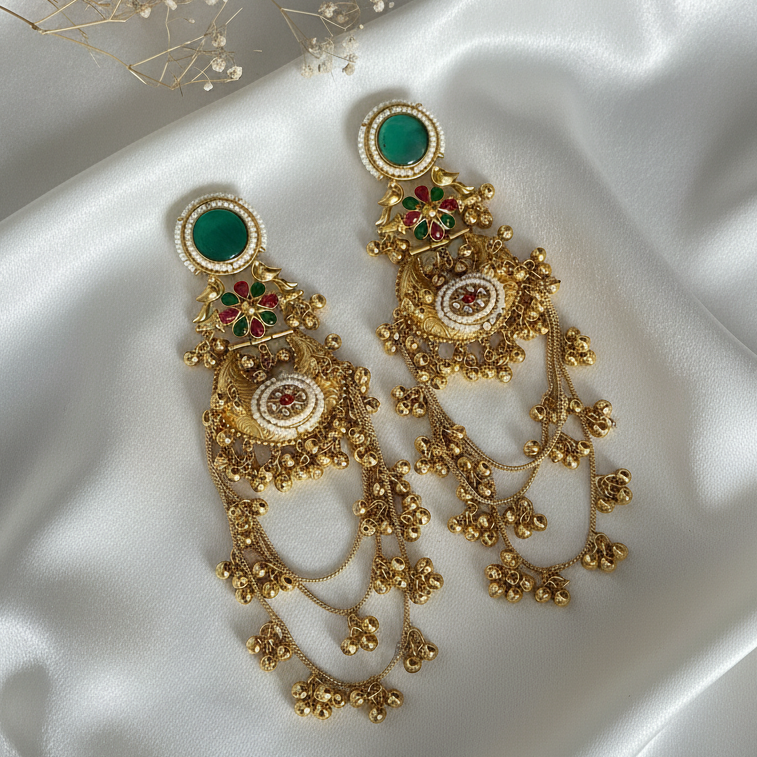 Mint Chand Kashimiri Earrings