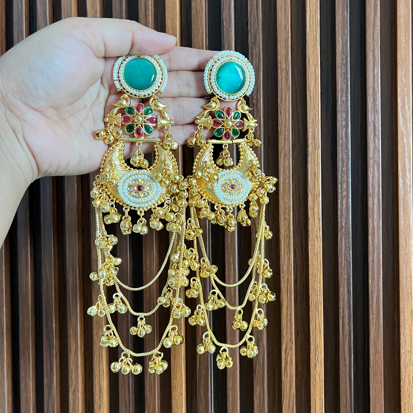 Mint Chand Kashimiri Earrings