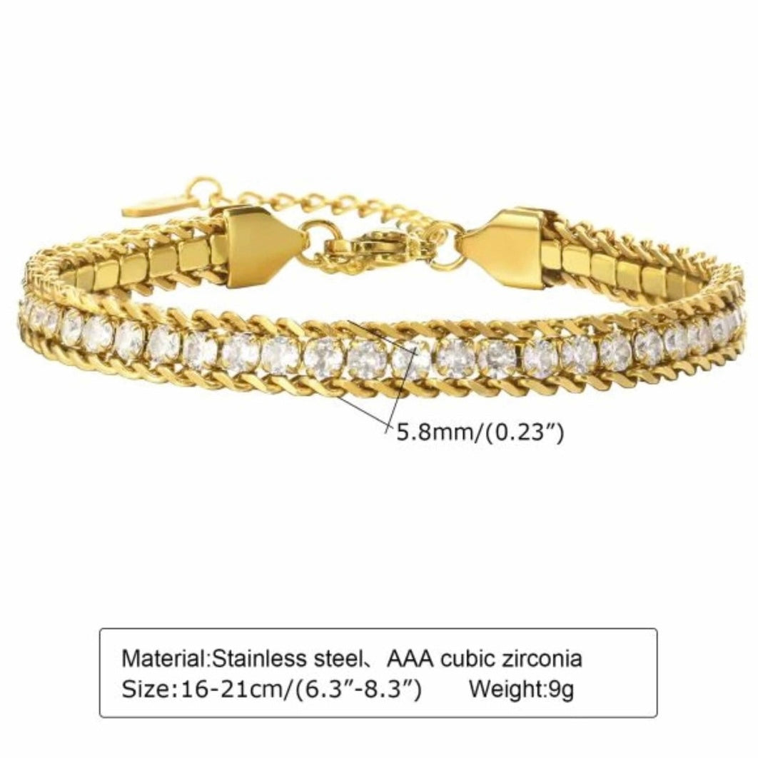 Crystal Tennis Chain Bracelet