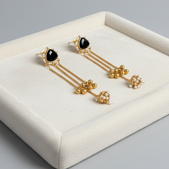 Sleek Kashmiri Earrings