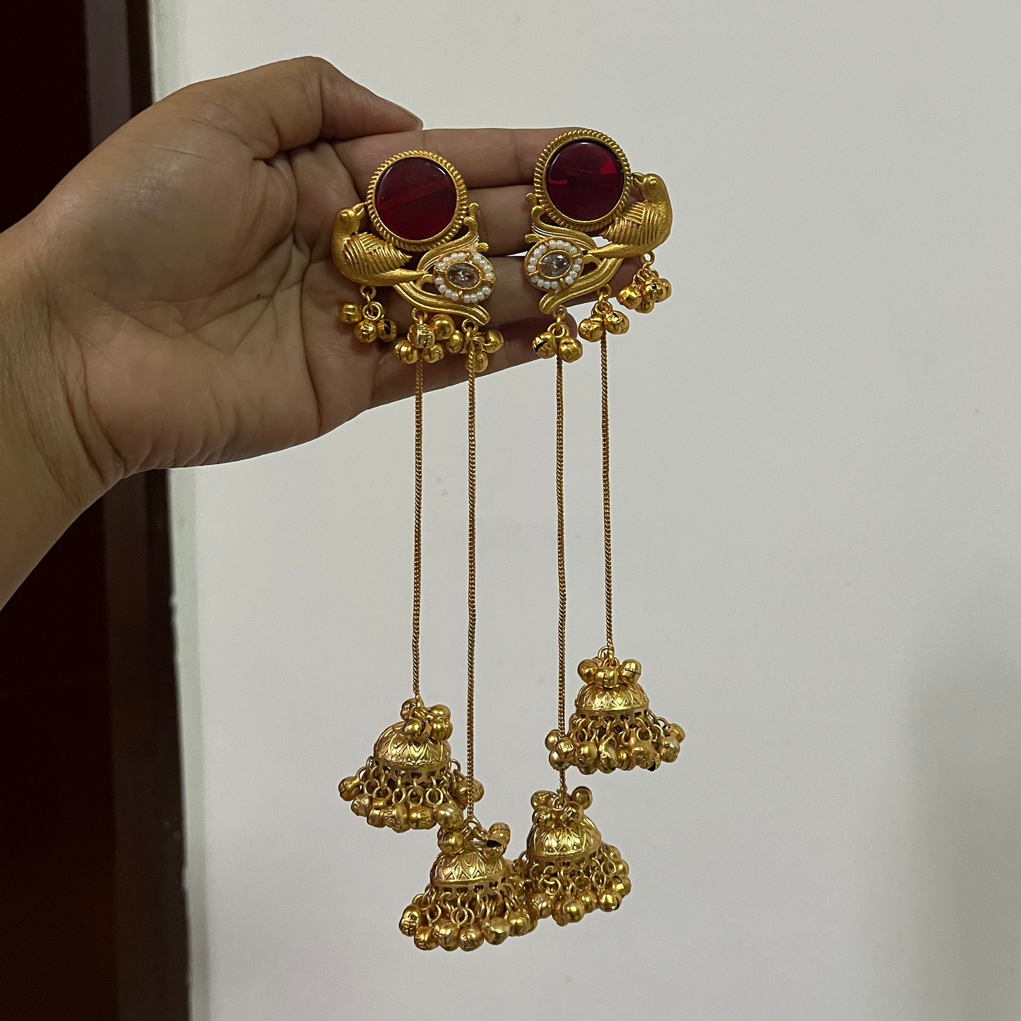 Bird Stone Kashmiri Earrings