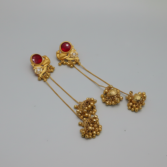 Bird Stone Kashmiri Earrings