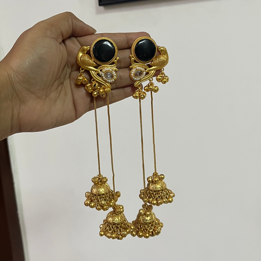 Bird Stone Kashmiri Earrings